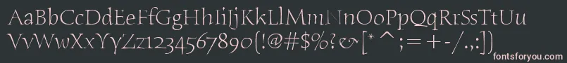 HumanaSerifItcLight Font – Pink Fonts on Black Background
