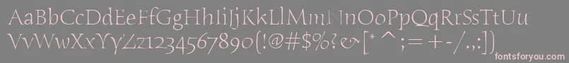 HumanaSerifItcLight Font – Pink Fonts on Gray Background