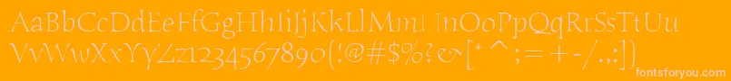 HumanaSerifItcLight-Schriftart – Rosa Schriften auf orangefarbenem Hintergrund