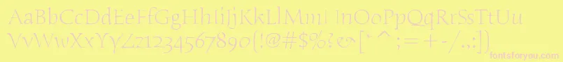 HumanaSerifItcLight Font – Pink Fonts on Yellow Background