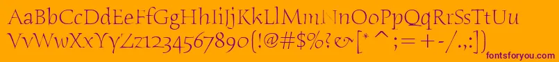 HumanaSerifItcLight Font – Purple Fonts on Orange Background
