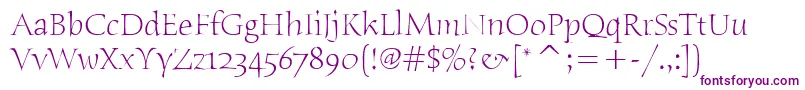 HumanaSerifItcLight-Schriftart – Violette Schriften auf weißem Hintergrund