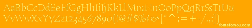 HumanaSerifItcLight Font – Yellow Fonts on Orange Background