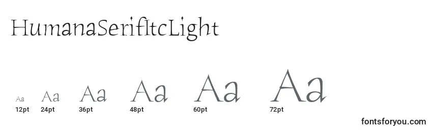 HumanaSerifItcLight Font Sizes