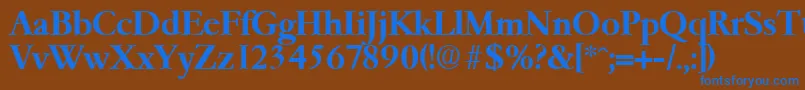 GaremondDemibold Font – Blue Fonts on Brown Background