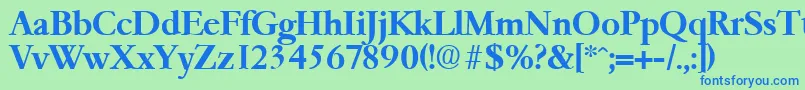 GaremondDemibold-fontti – siniset fontit vihreällä taustalla