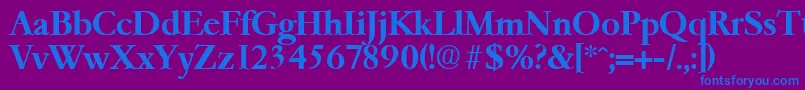 GaremondDemibold Font – Blue Fonts on Purple Background
