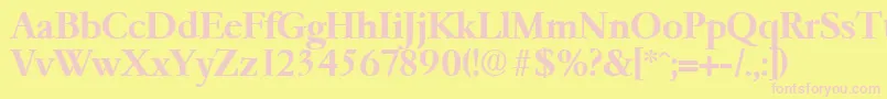 GaremondDemibold Font – Pink Fonts on Yellow Background