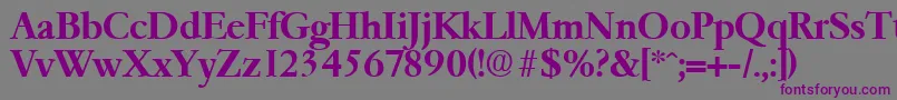 フォントGaremondDemibold – 紫色のフォント、灰色の背景