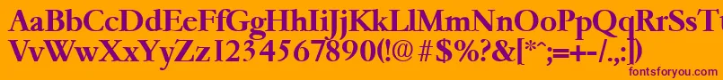 GaremondDemibold-fontti – violetit fontit oranssilla taustalla