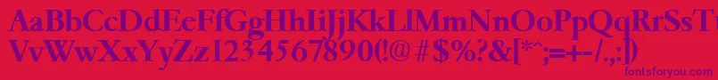 GaremondDemibold Font – Purple Fonts on Red Background