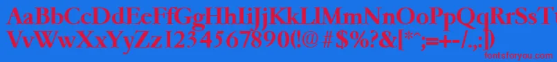 GaremondDemibold Font – Red Fonts on Blue Background