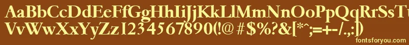 GaremondDemibold-fontti – keltaiset fontit ruskealla taustalla