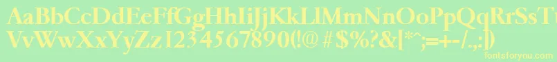 GaremondDemibold Font – Yellow Fonts on Green Background