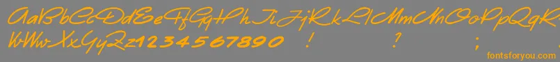 フォントEletroz – オレンジの文字は灰色の背景にあります。