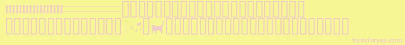 Traintracksdemo-fontti – vaaleanpunaiset fontit keltaisella taustalla
