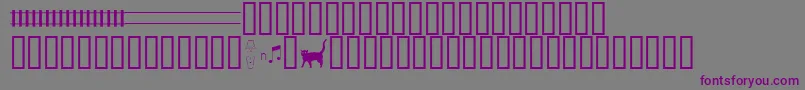 Traintracksdemo-fontti – violetit fontit harmaalla taustalla