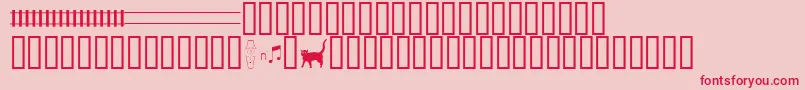 Traintracksdemo-Schriftart – Rote Schriften auf rosa Hintergrund