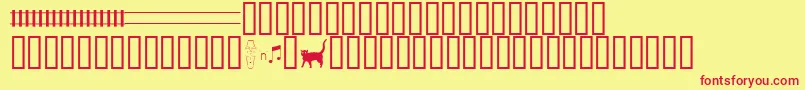 Traintracksdemo Font – Red Fonts on Yellow Background