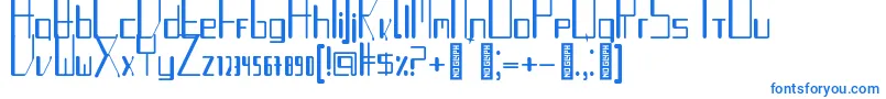 Fonte TurntableauxRegular – fontes azuis em um fundo branco