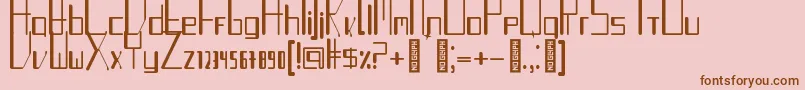 TurntableauxRegular-Schriftart – Braune Schriften auf rosa Hintergrund
