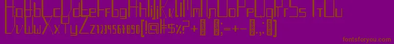 フォントTurntableauxRegular – 紫色の背景に茶色のフォント