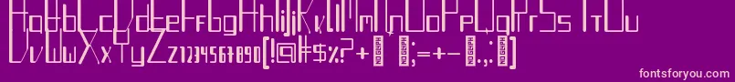 フォントTurntableauxRegular – 紫の背景にピンクのフォント