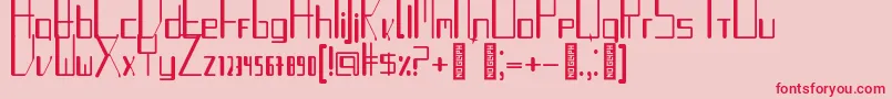 TurntableauxRegular-fontti – punaiset fontit vaaleanpunaisella taustalla
