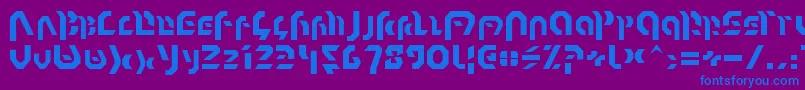 フォントOmnicronNormal – 紫色の背景に青い文字