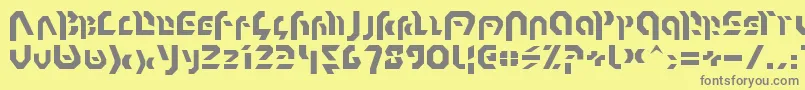 フォントOmnicronNormal – 黄色の背景に灰色の文字