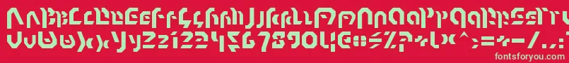 フォントOmnicronNormal – 赤い背景に緑の文字