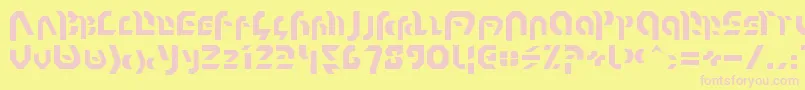 フォントOmnicronNormal – ピンクのフォント、黄色の背景
