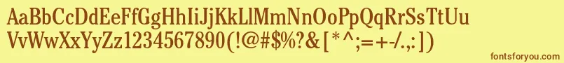 CheltenhamstdBookcond Font – Brown Fonts on Yellow Background