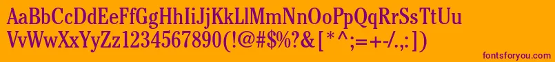 CheltenhamstdBookcond Font – Purple Fonts on Orange Background