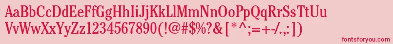 Fonte CheltenhamstdBookcond – fontes vermelhas em um fundo rosa