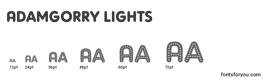 Größen der Schriftart Adamgorry Lights