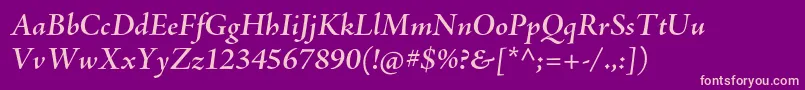 AjensonproSemibolditsubh Font – Pink Fonts on Purple Background