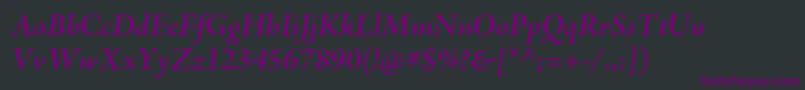 AjensonproSemibolditsubh Font – Purple Fonts on Black Background