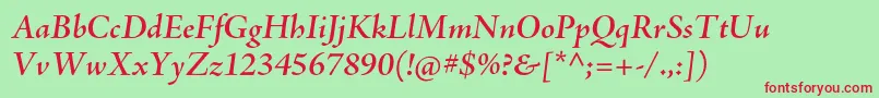 AjensonproSemibolditsubh Font – Red Fonts on Green Background