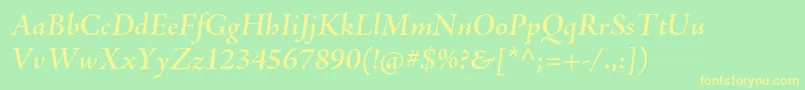 AjensonproSemibolditsubh Font – Yellow Fonts on Green Background