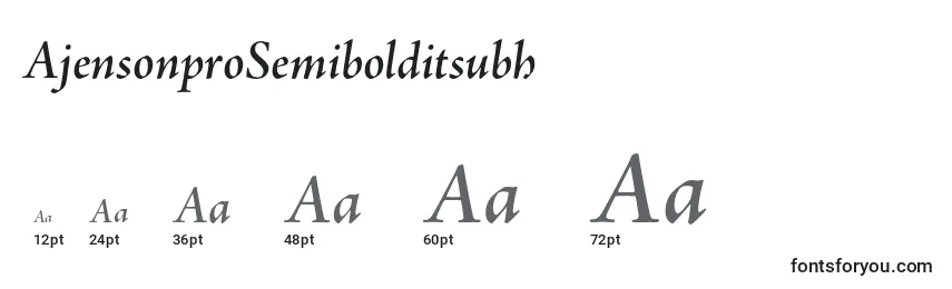Размеры шрифта AjensonproSemibolditsubh