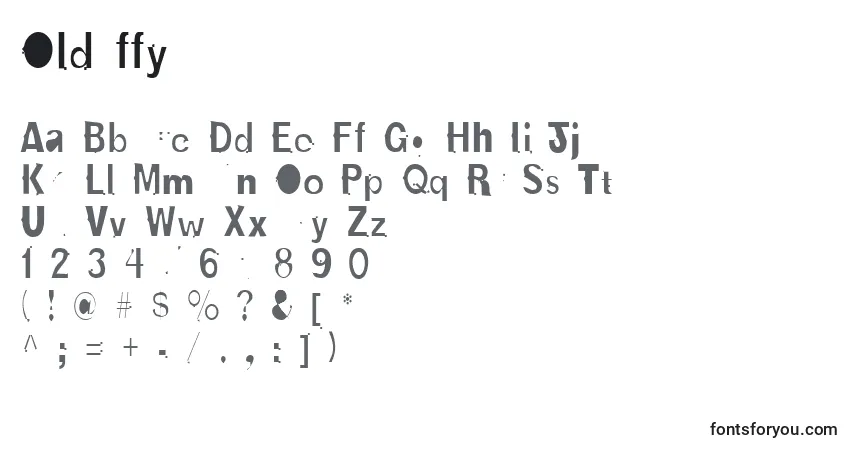 Czcionka Old ffy – alfabet, cyfry, specjalne znaki