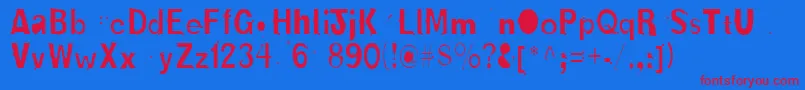 Czcionka Old ffy – czerwone czcionki na niebieskim tle