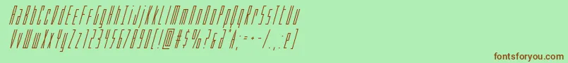 フォントPhantaconsuperital – 緑の背景に茶色のフォント