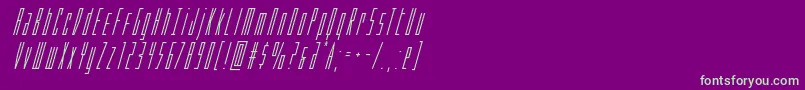 フォントPhantaconsuperital – 紫の背景に緑のフォント