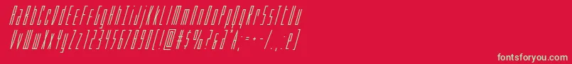 フォントPhantaconsuperital – 赤い背景に緑の文字