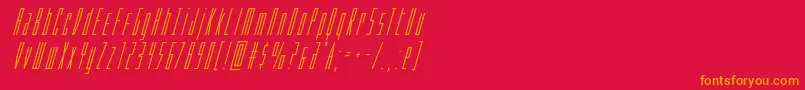 フォントPhantaconsuperital – 赤い背景にオレンジの文字