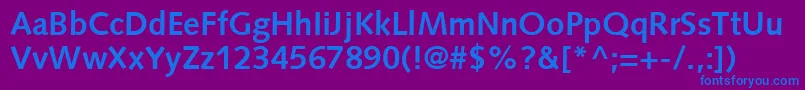 PfsyntaxBold Font – Blue Fonts on Purple Background