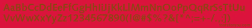 PfsyntaxBold-Schriftart – Braune Schriften auf rotem Hintergrund