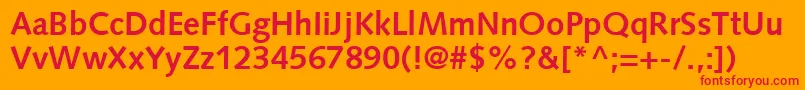 PfsyntaxBold Font – Red Fonts on Orange Background